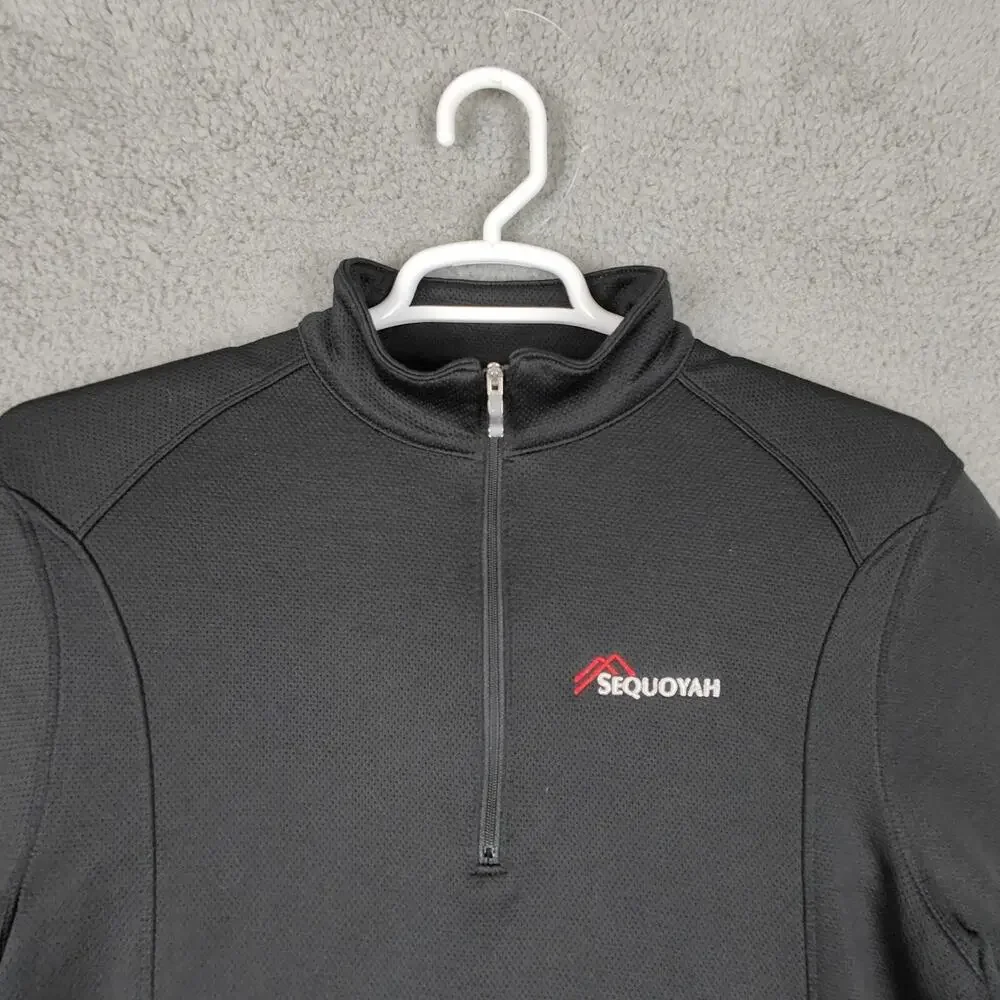 Nike Golf 1/4 Zip Pullover Mens Medium Black Embroidered Sequoyah Athletic EUC